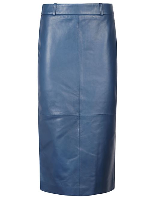 Gonna blu di THE FRANKIE SHOP in pelle caratterizzata da lunghezza midi e vestibilità regolare. THE FRANKIE SHOP | TANEYSKFS21097319